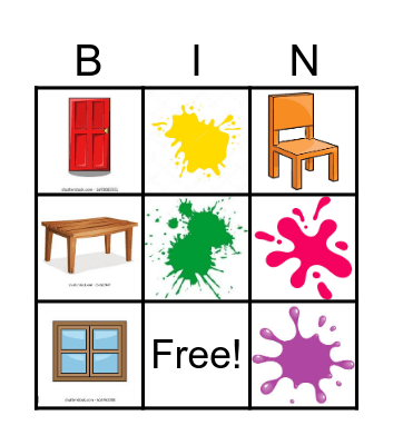 SCHOOL OBJECTS Bingo Card