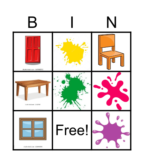 SCHOOL OBJECTS Bingo Card