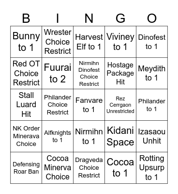 Banlist Bingo Card