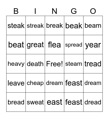 3 sounds of ea Bingo Card