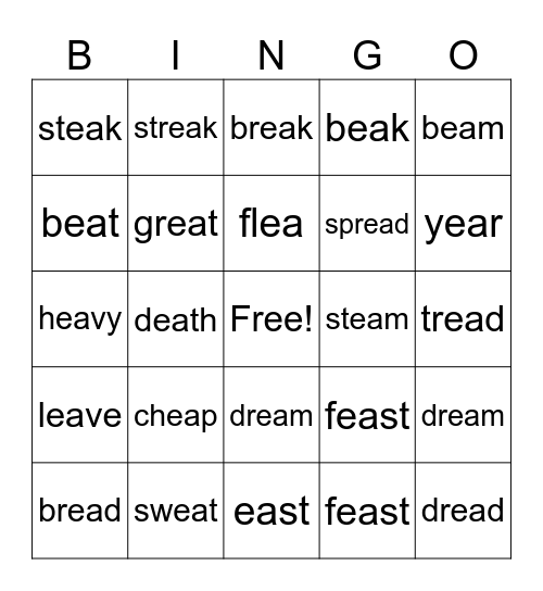 3 sounds of ea Bingo Card