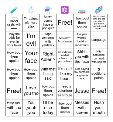 Mr.Acosta Bingo Card