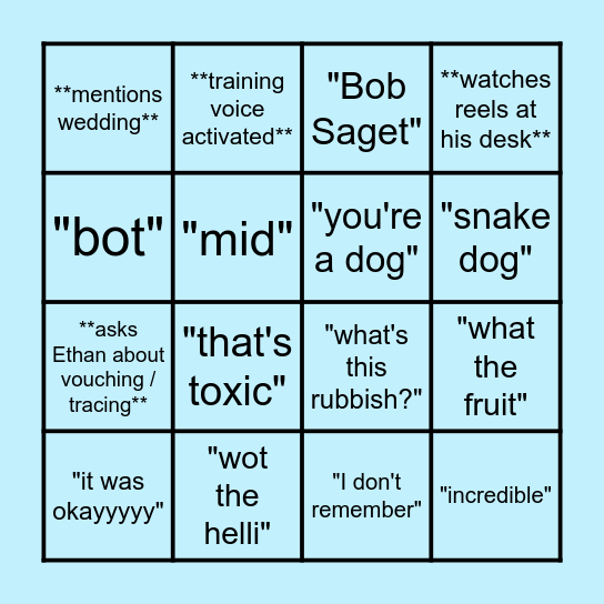 JOSHY WASHY BINGO Card