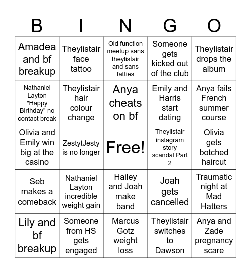 2026 Israel Bingo Card