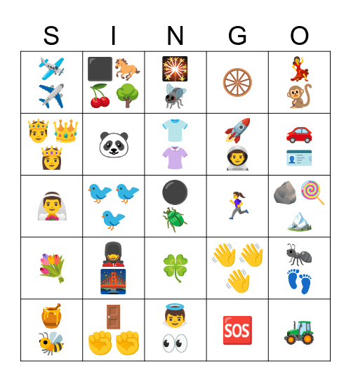 What song is it?! Emoji Singo 4 corners & 1line ◲◱◰◳ & ↕↖↔↘ Bingo Card