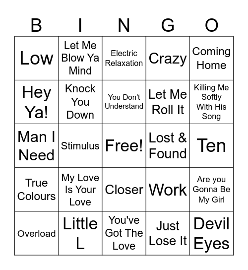 Round 2 :) Bingo Card
