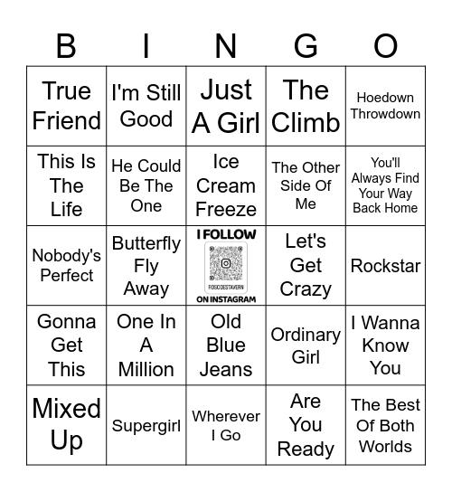 THE HANNAH MONTANA ROUND Bingo Card