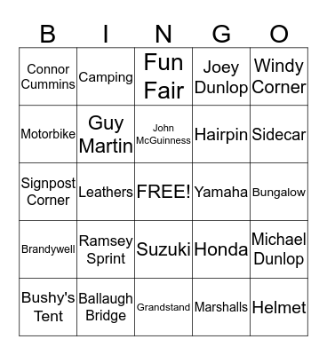 TT Bingo Card