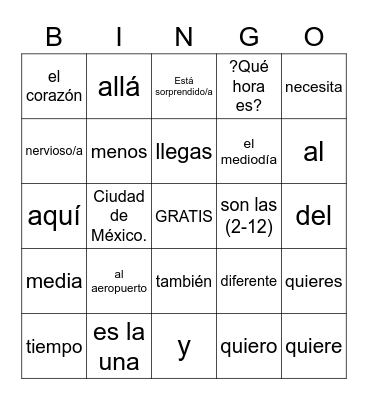 Loteria 1-4 Bingo Card