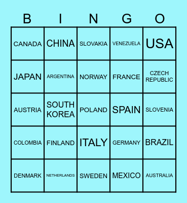 World Bingo Card