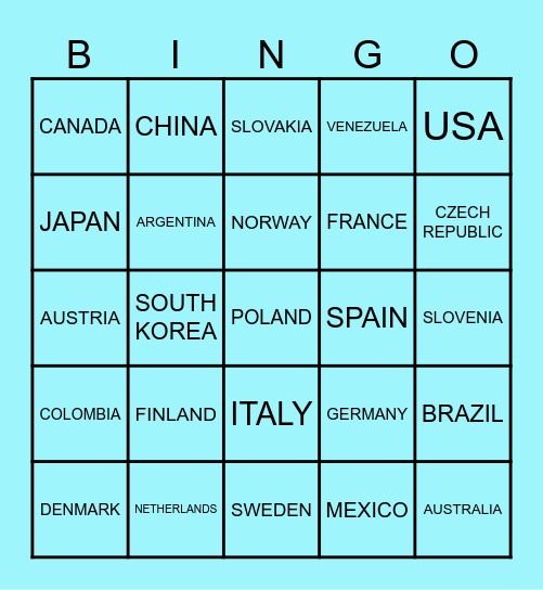 World Bingo Card