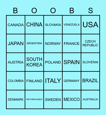 World Bingo Card