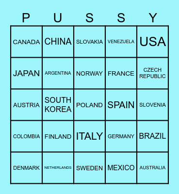 World Bingo Card