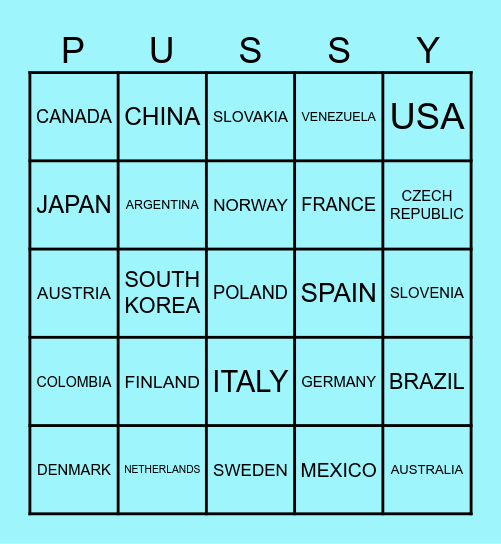 World Bingo Card