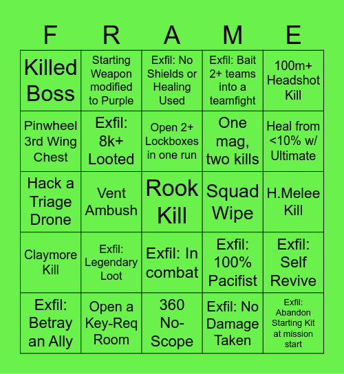 Golem Of Silk Bingo Card