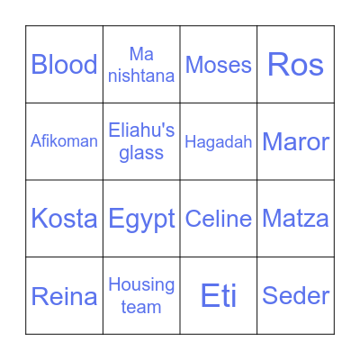 Lowy Passover BINGO Card
