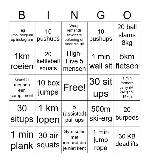 JIMS BINGO Card