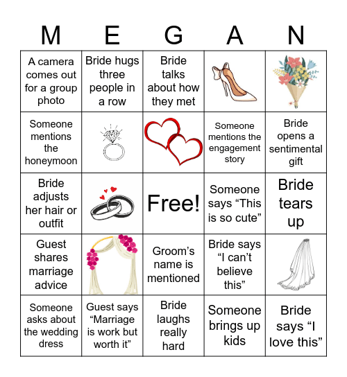 Bachelorette Bingo! Bingo Card