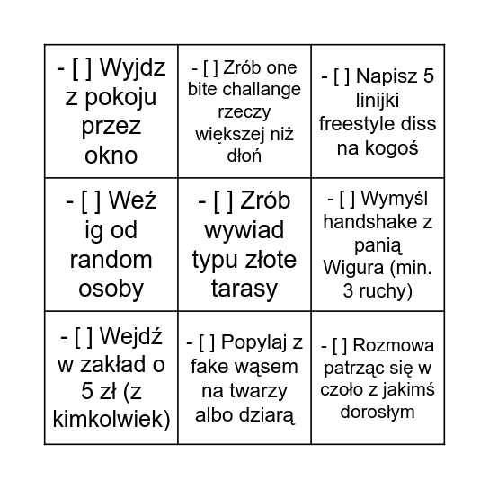 CRACKów BINGO Card