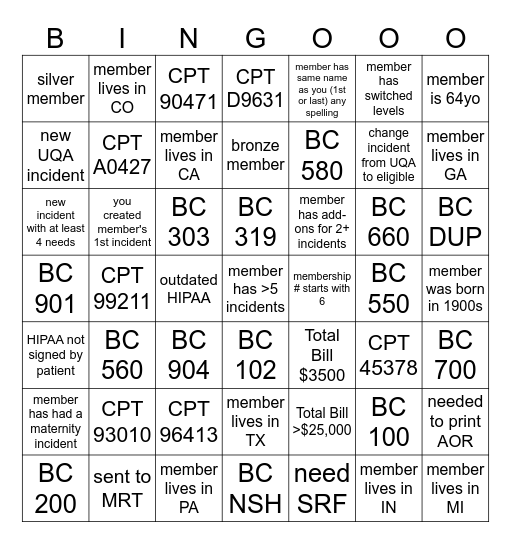 FOCUS DAY Bingo Card