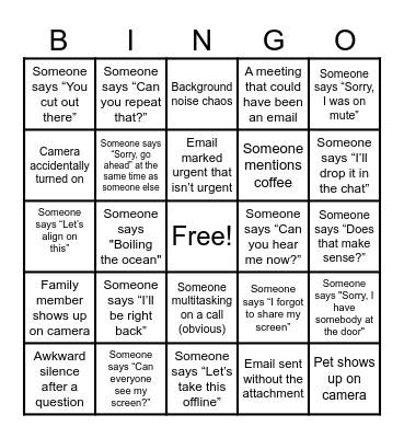 Office Bingo Card