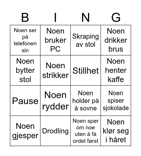 3. påskedag - Planleggingsdag Bingo Card