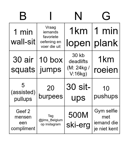 JIMS BINGO Card