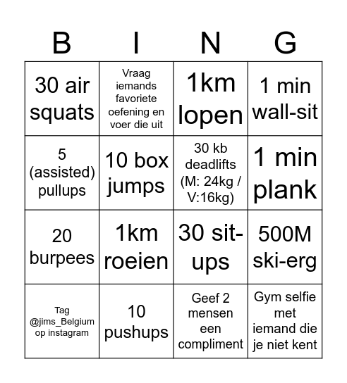 JIMS BINGO Card