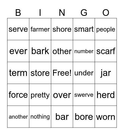 Lessons 79&80 Bingo Card