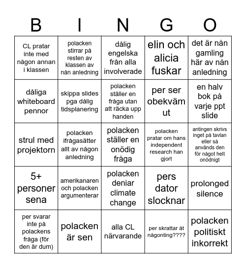 Energi och fusion bingo! Bingo Card