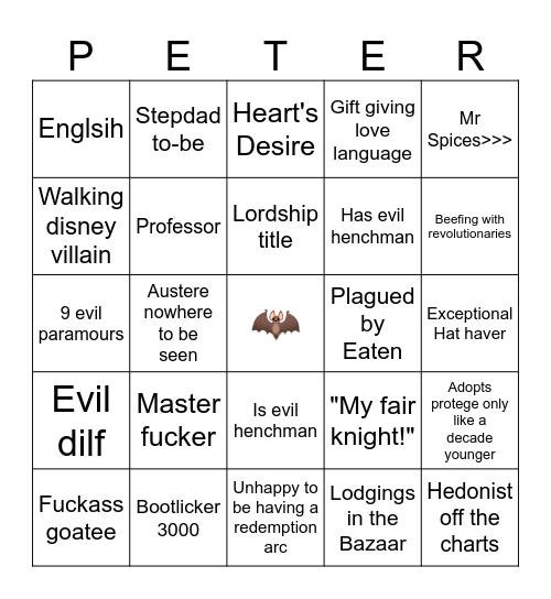 The Terrible Ever Bingo Card