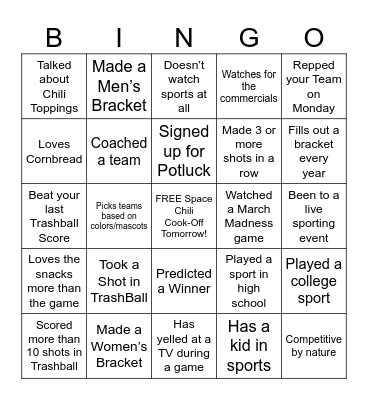 Bracket Breaker Bingo Card