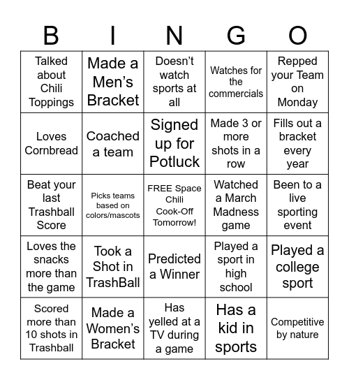 Bracket Breaker Bingo Card