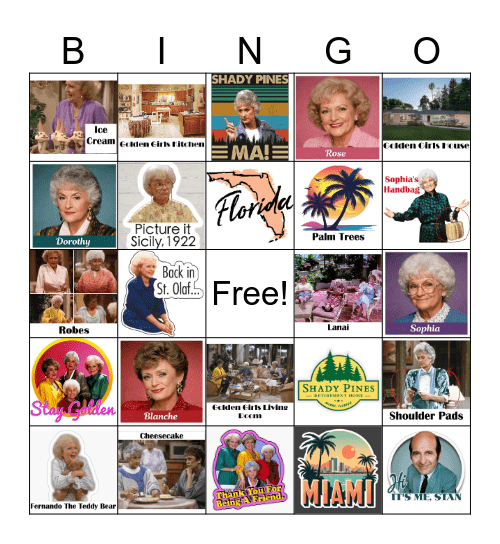 Golden Girls Bingo Card