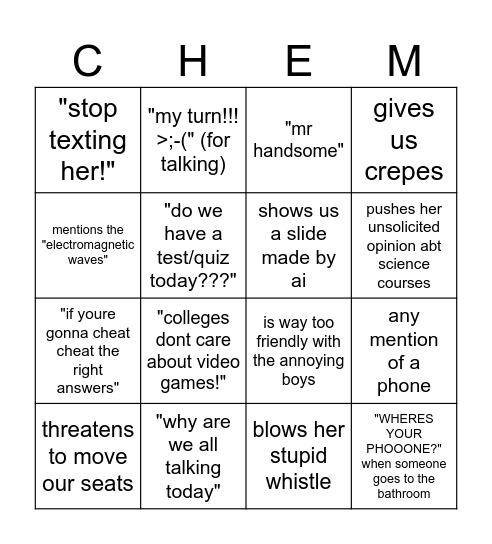 ms v bingo ! Bingo Card