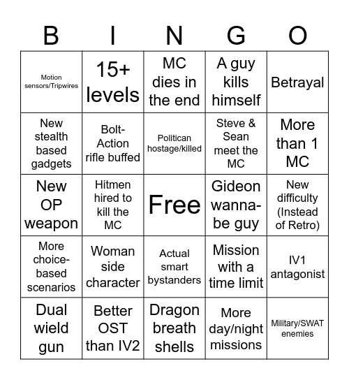 Intravenous 3 Bingo Card Bingo Card