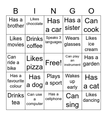 Find Someone Who... Bingo Card