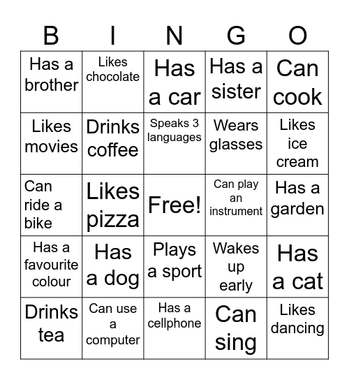 Find Someone Who... Bingo Card