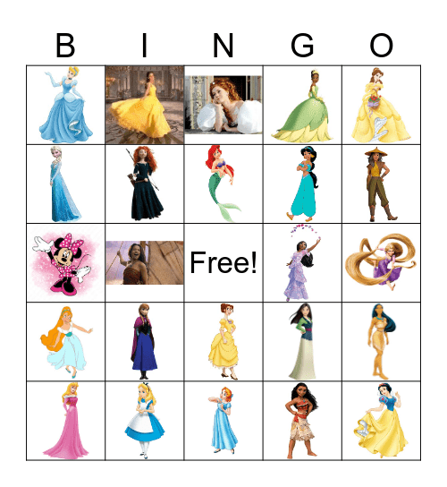 Disney Princess Bingo Card