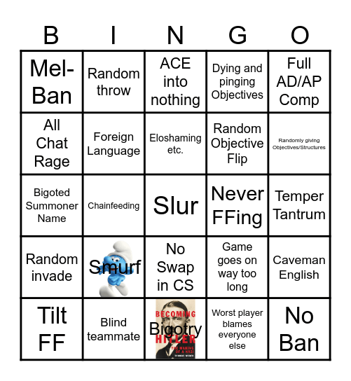 LoL Ranked Bingo Card