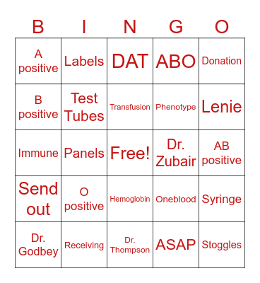LAB WEEK BINGO Card