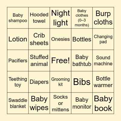 Gift Bingo! Bingo Card
