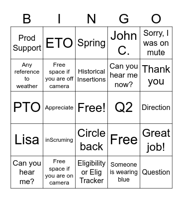 inScruming Files Bingo Card