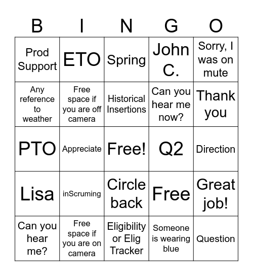 inScruming Files Bingo Card