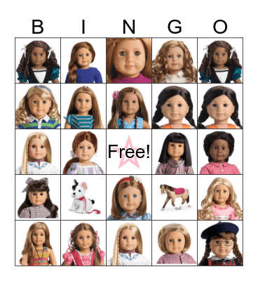 American Girl Doll Bingo Card