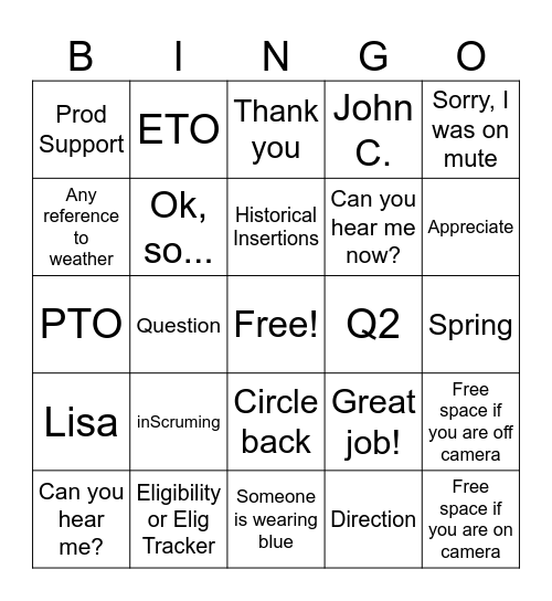 inScruming Files Bingo Card