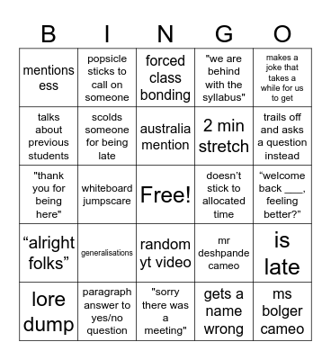 angela harvey Bingo Card