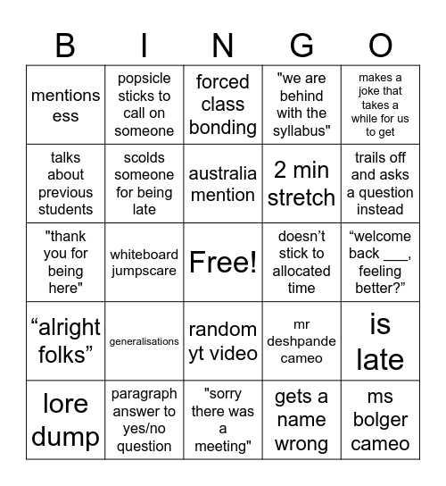 angela harvey Bingo Card