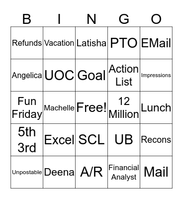 Accounting Bingo Card