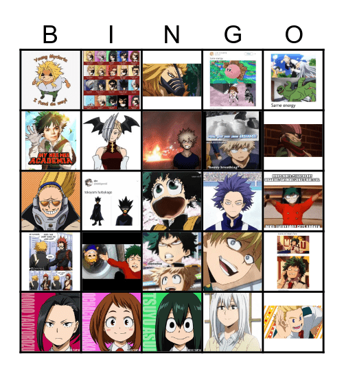 My Hero Academia Bingo Card